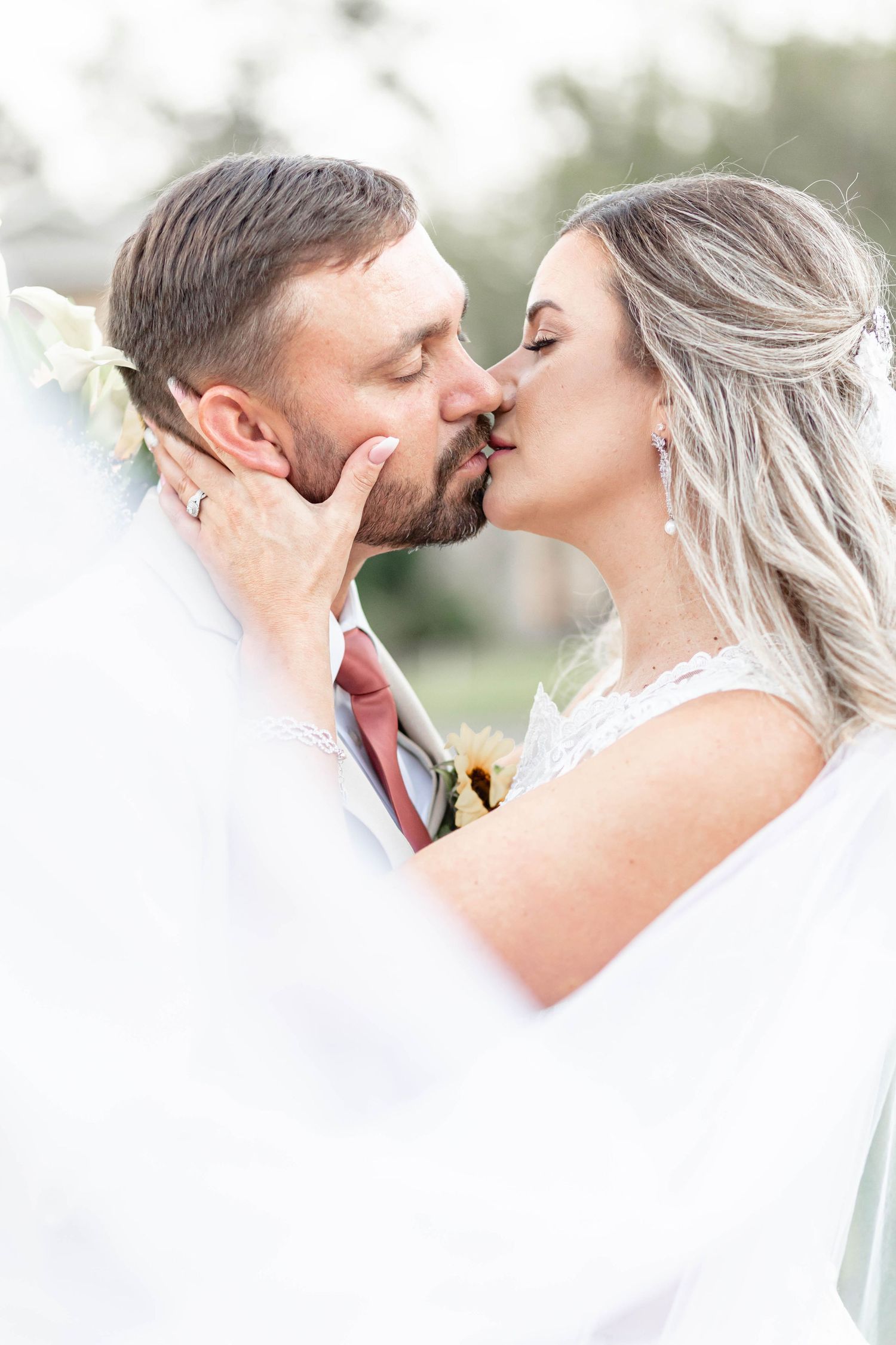 Bride and groom in Independence, LA