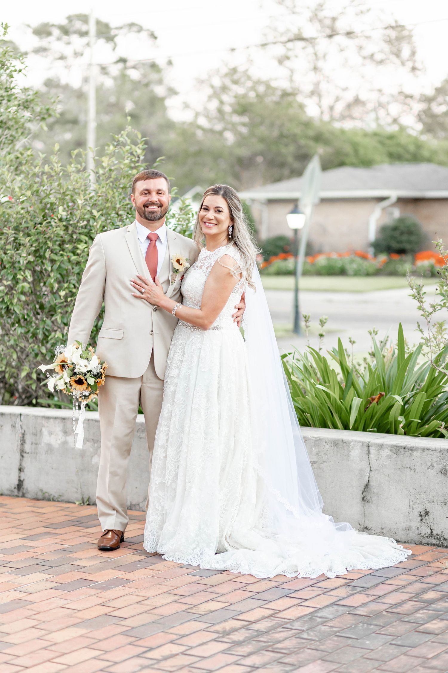 Bride and groom in Independence, LA