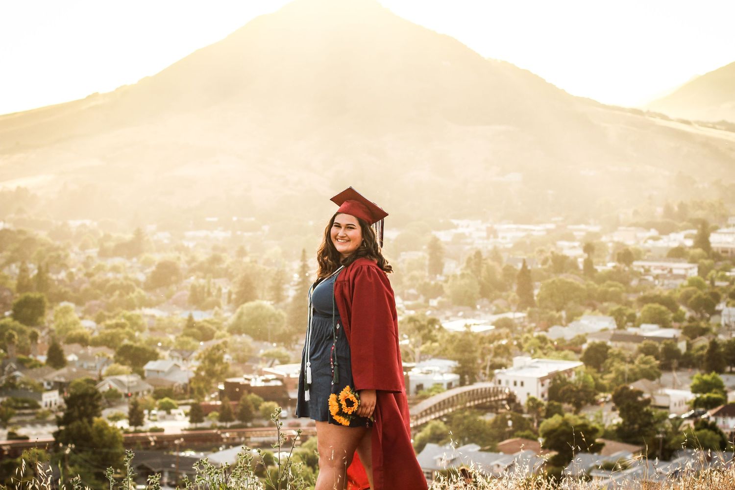 Girl stands at the top of Terrace Hill in San Luis Obispo