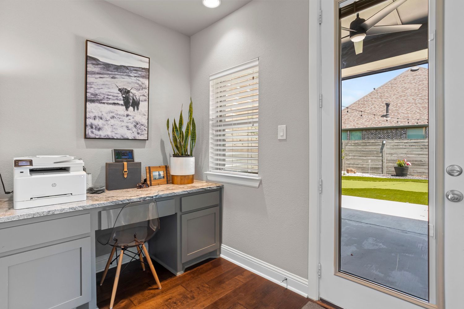 office view with exterior door