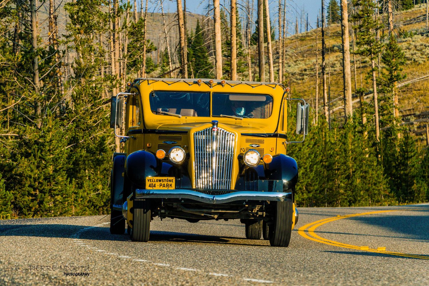 A classy tour vehicle at Yellowstone National Park, Wyoming.