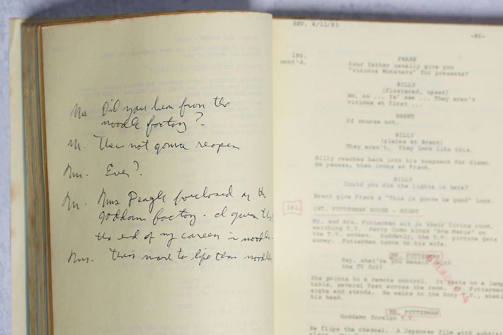 Gremlins Script Excerpt G1: Dick Miller Annotated Script - The Gremlins Museum