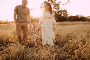 family photography session in golden light