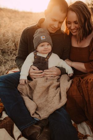 family photography session in golden light