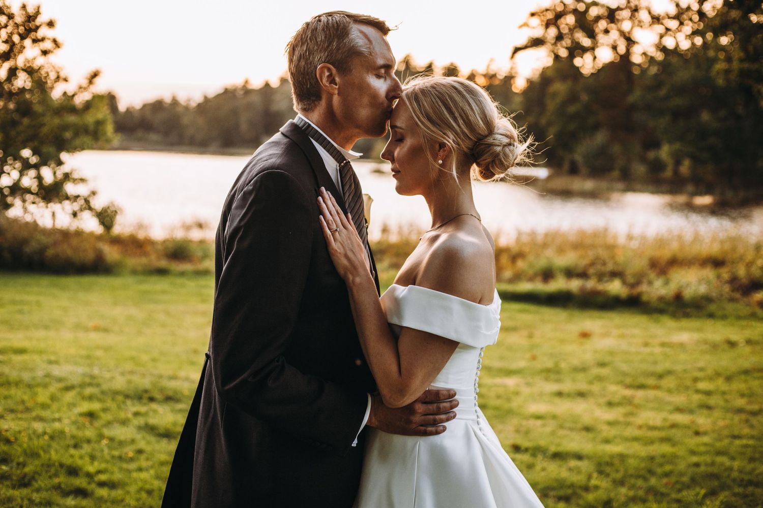 Bröllopsfotografering golden hour