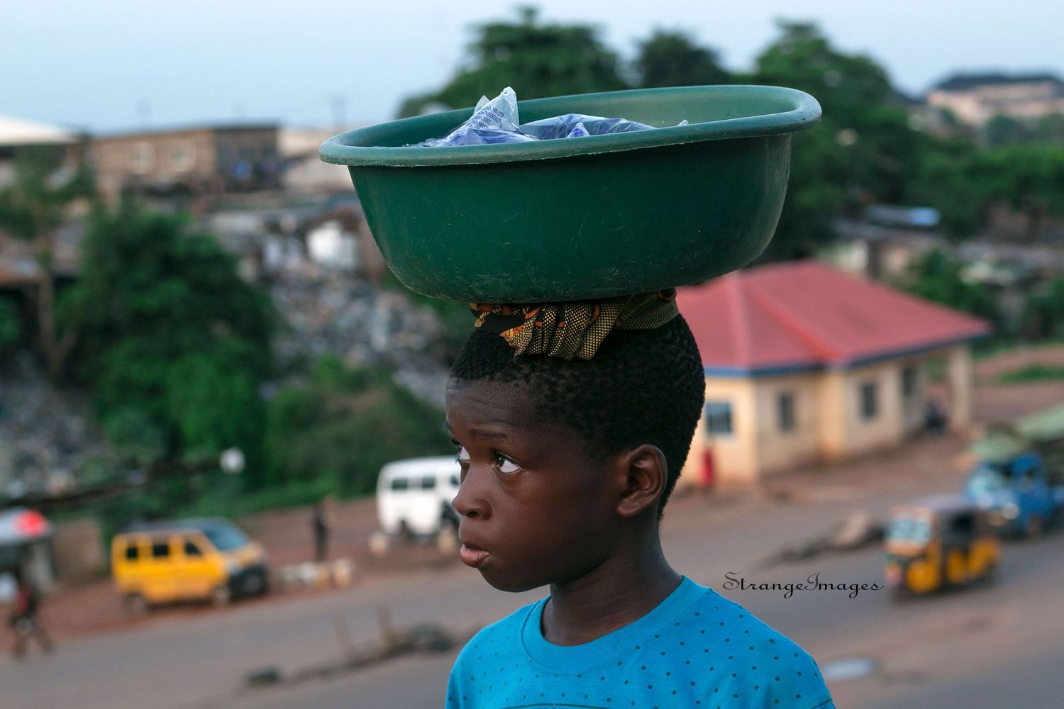 boy selling water