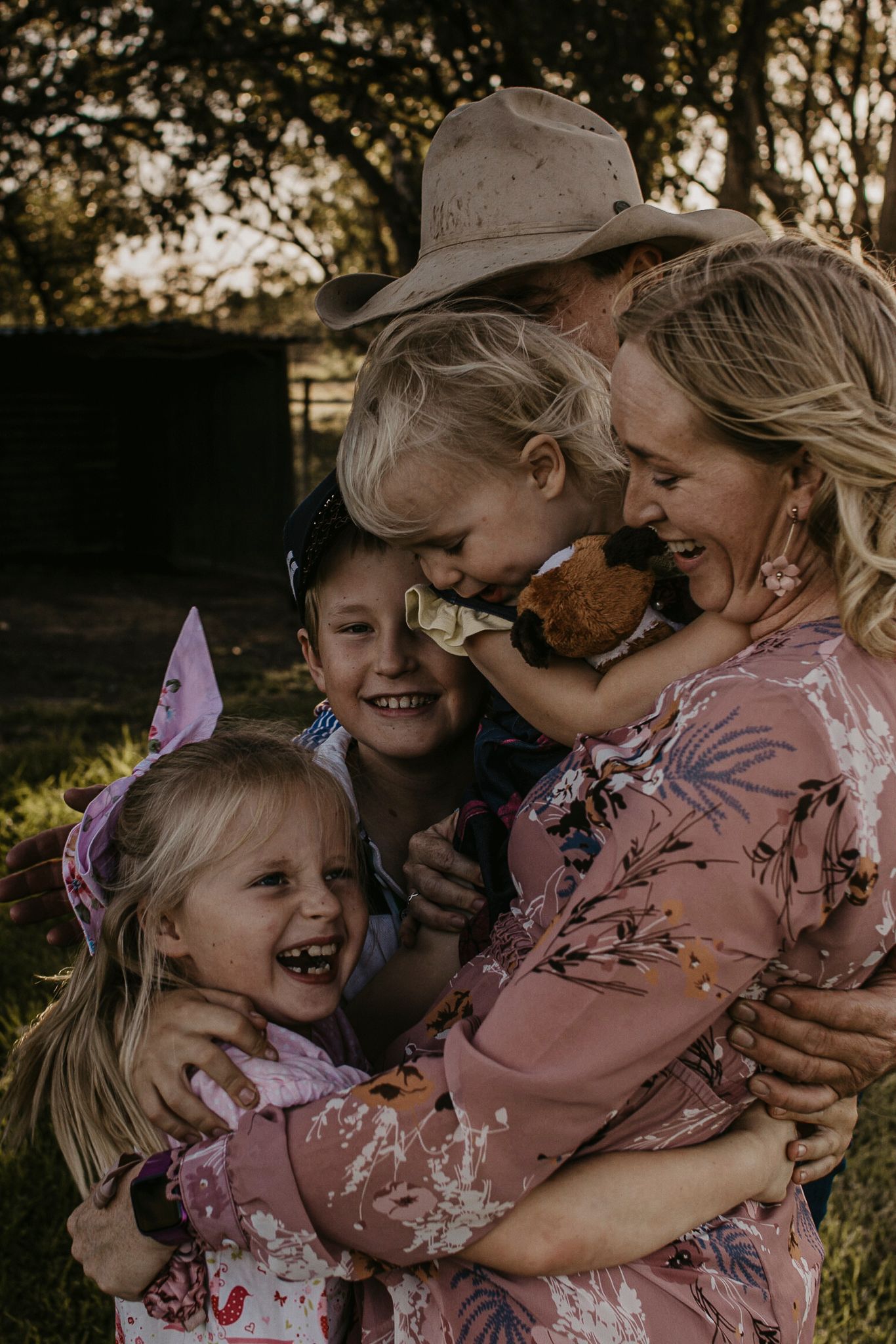 a big family hug, nice and squishy together.