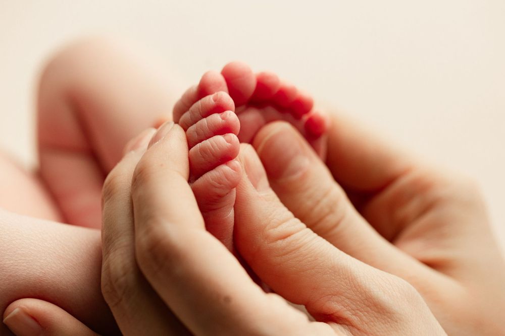 newborn session detail image of babies toes