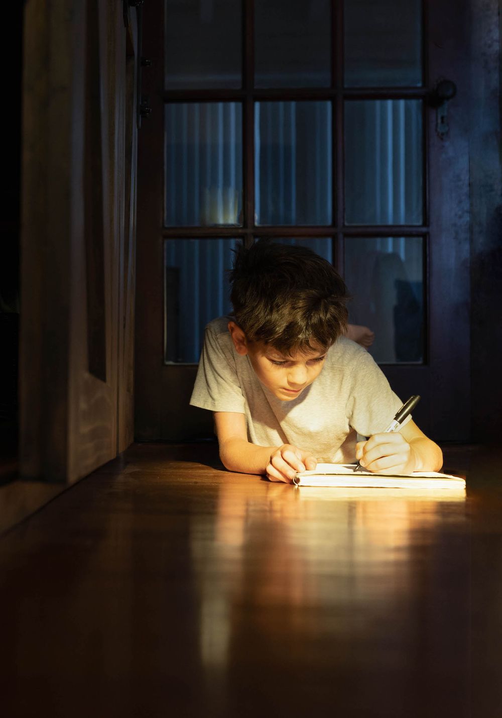 little boy drawing