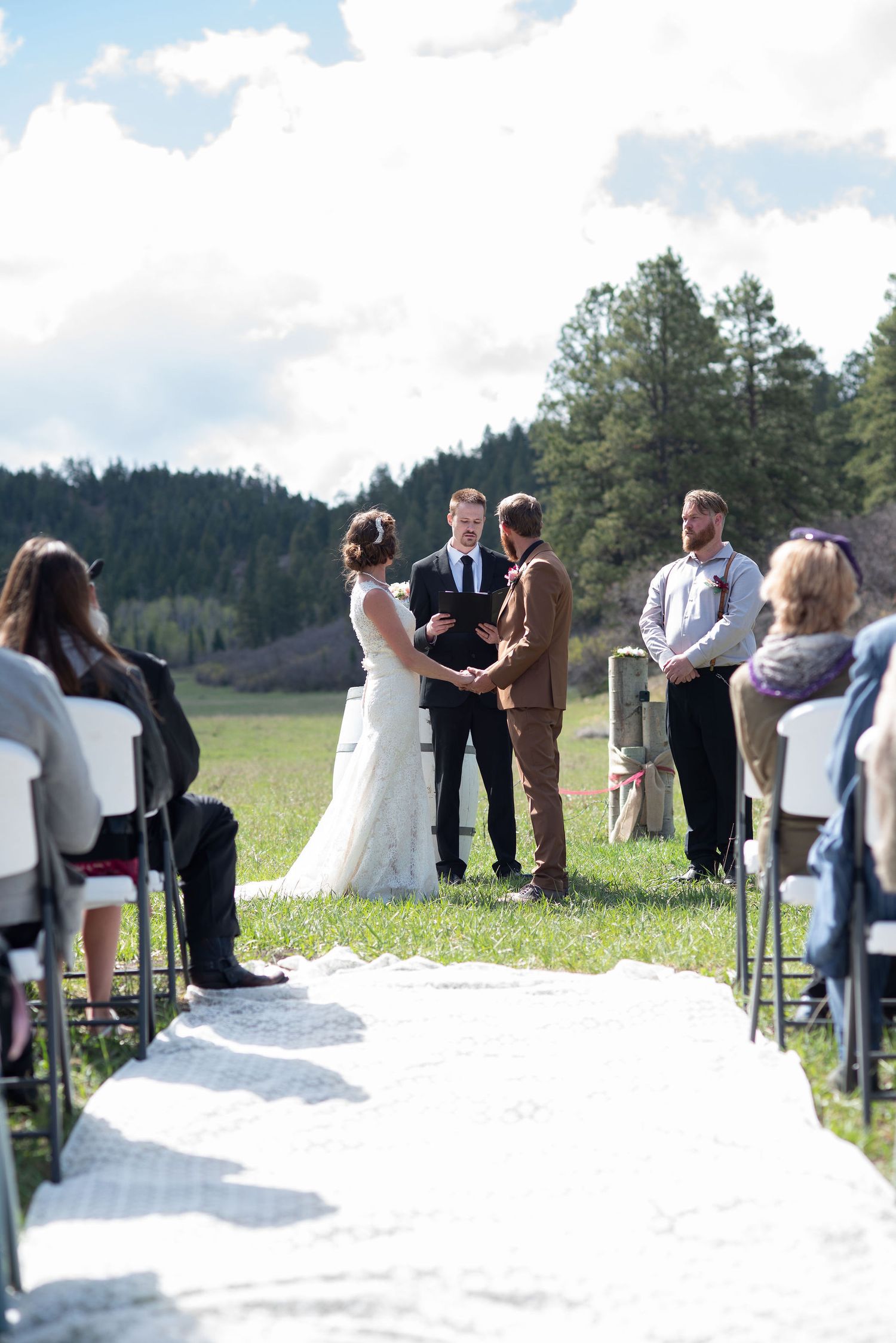 Wedding ceremony in the Colorado mountains