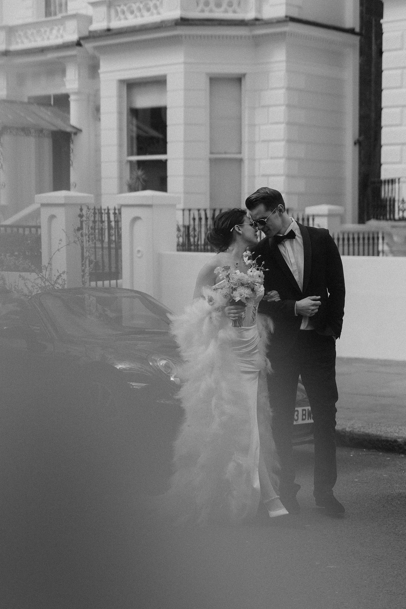 Bride and groom during their London wedding