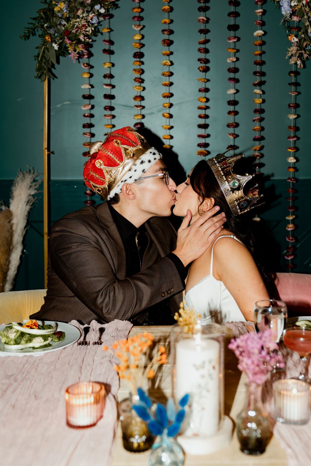 couples photos at wedding 
flash photography