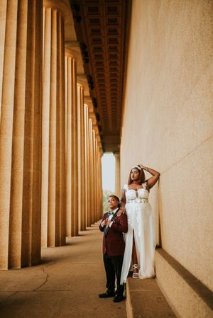Lesbian Couple elopement at the parthenon in Nashville, Tennessee.