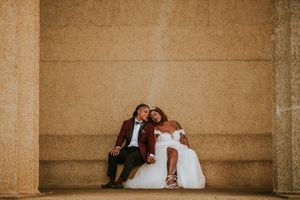 A same sex couple elopement at the parthenon in Nashville, Tennessee.