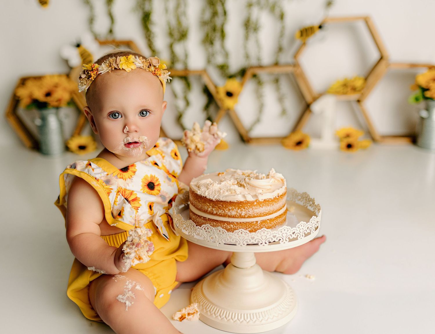 Bailey's Photography | Waverly Ohio | Child Photographer | Sunflower Set for One Year Photo
