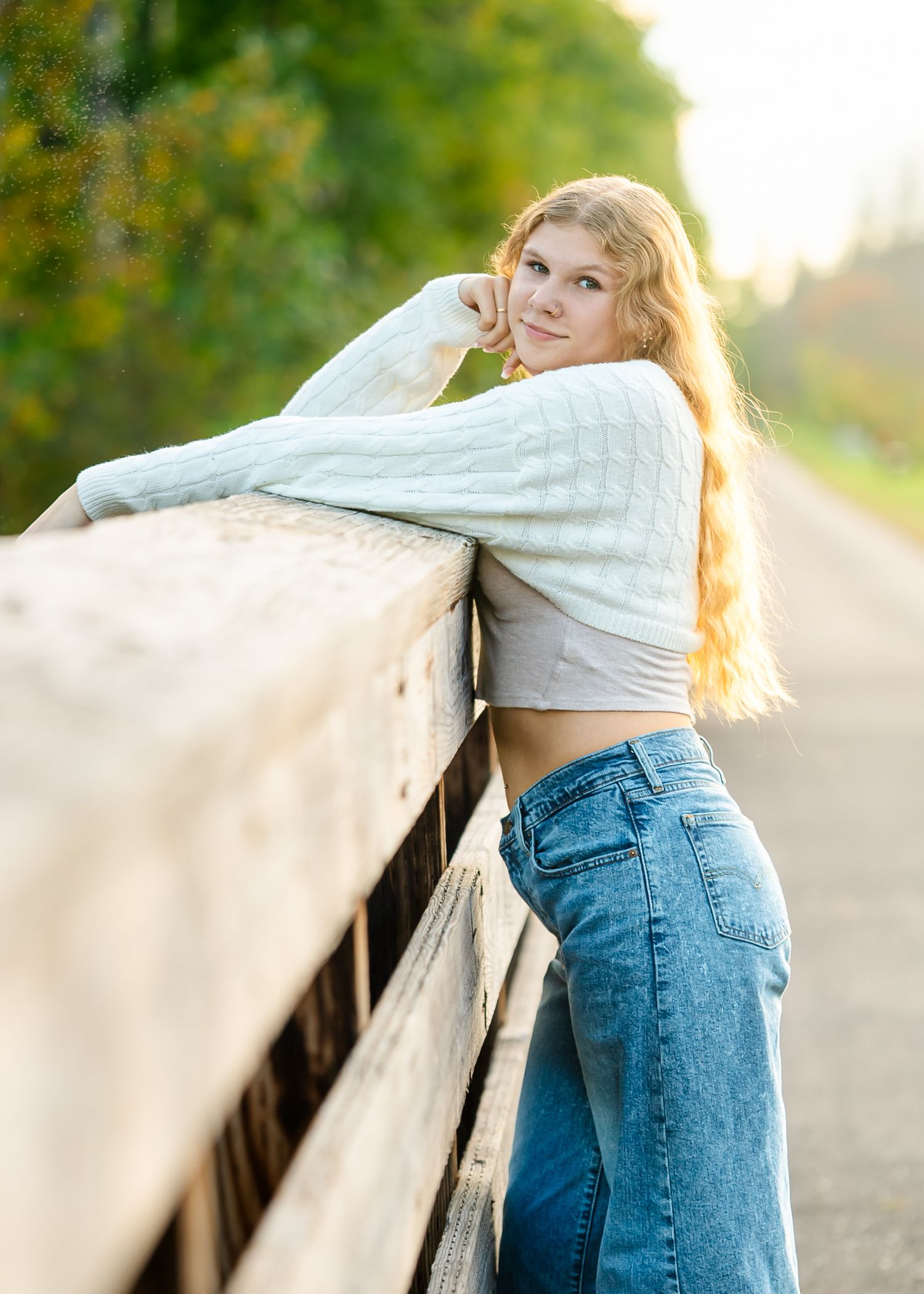 Senior photography session at Moose Lake MN Munger Trail, golden hour senior photographer