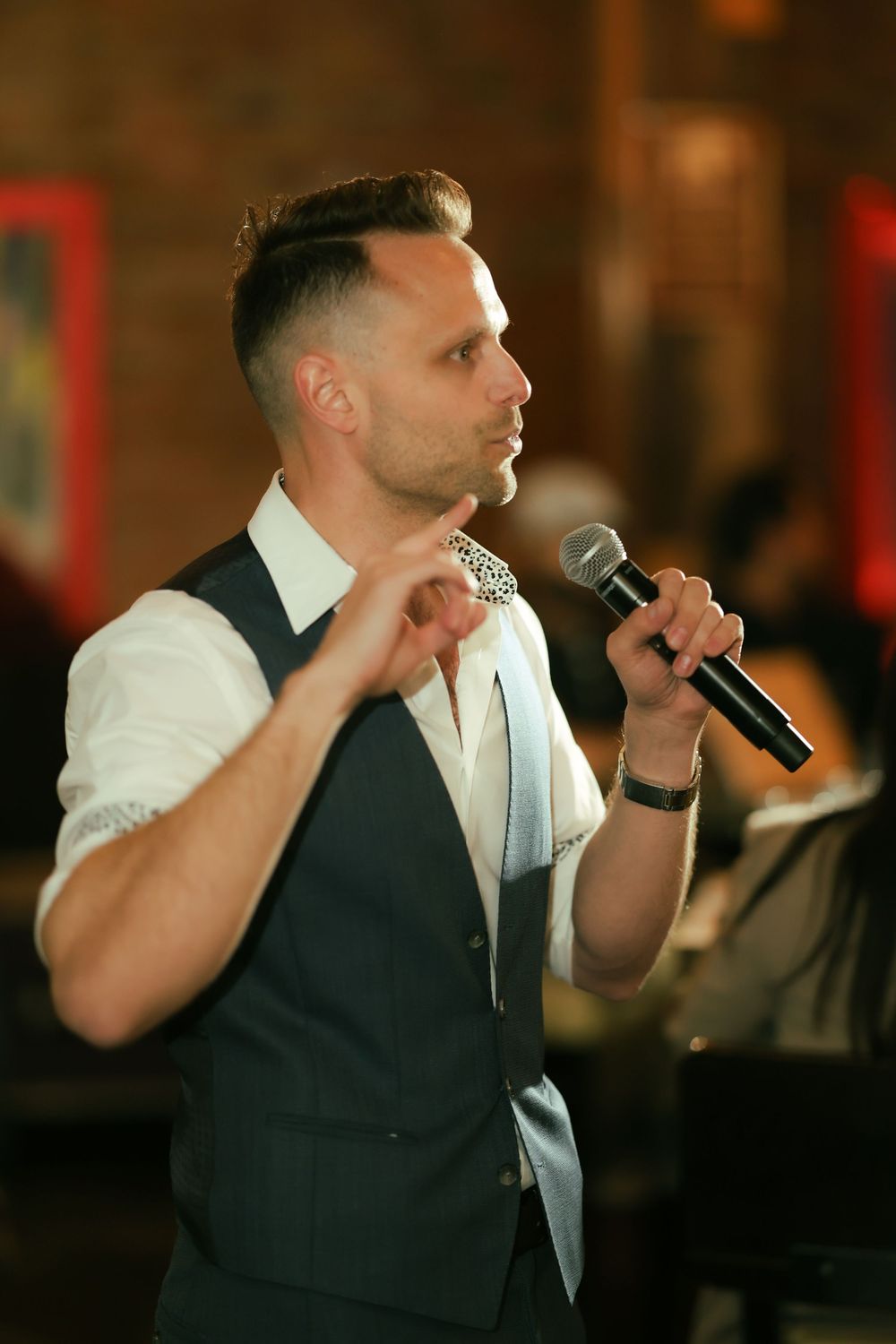 photographer capturing speaker at corporate event