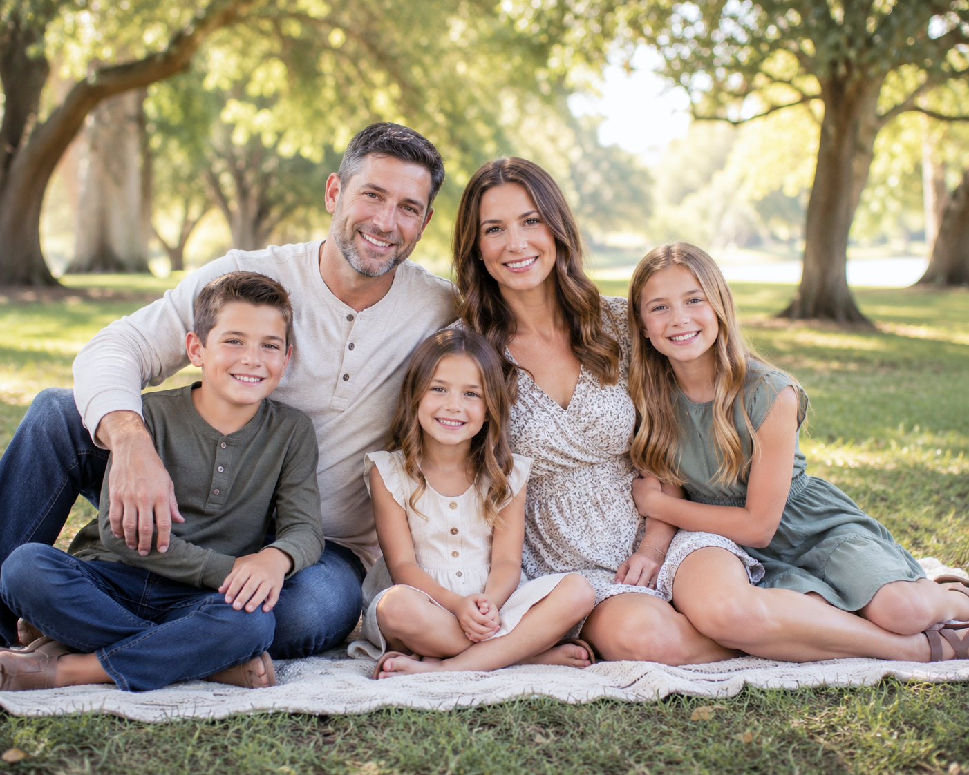 Outdoor Family portraits.  Your home, park or beach.