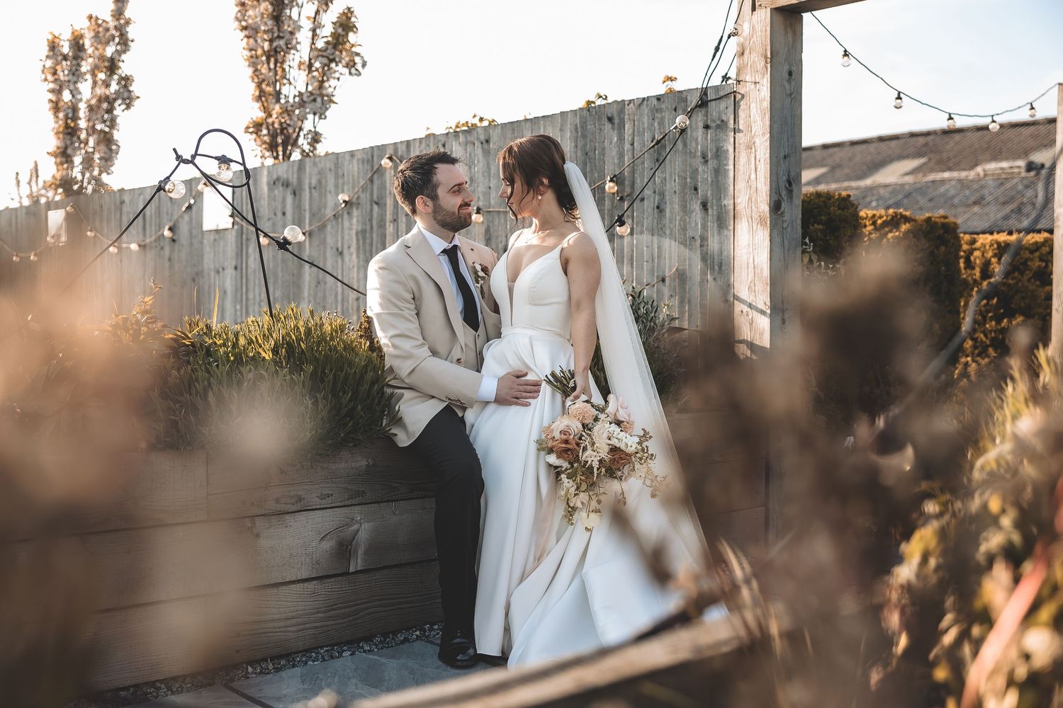 Natural guided wedding couple portraits at Beverley Barn Wedding venue.