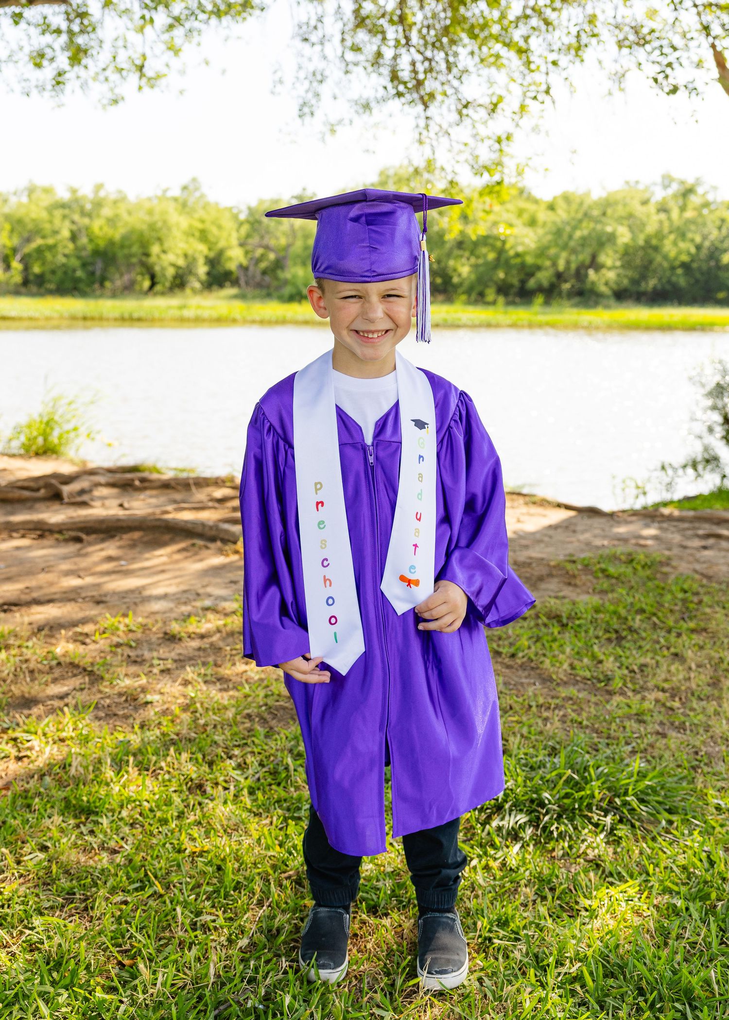 photo of graduating little boy in cap and gown in abilene texas west texas