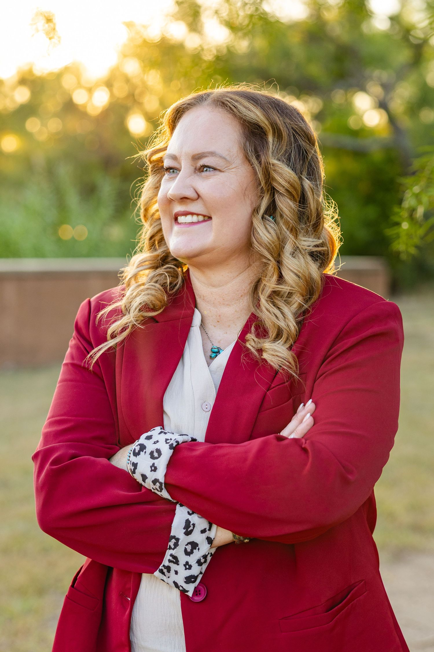 Headshot portraits at a park in abilene texas