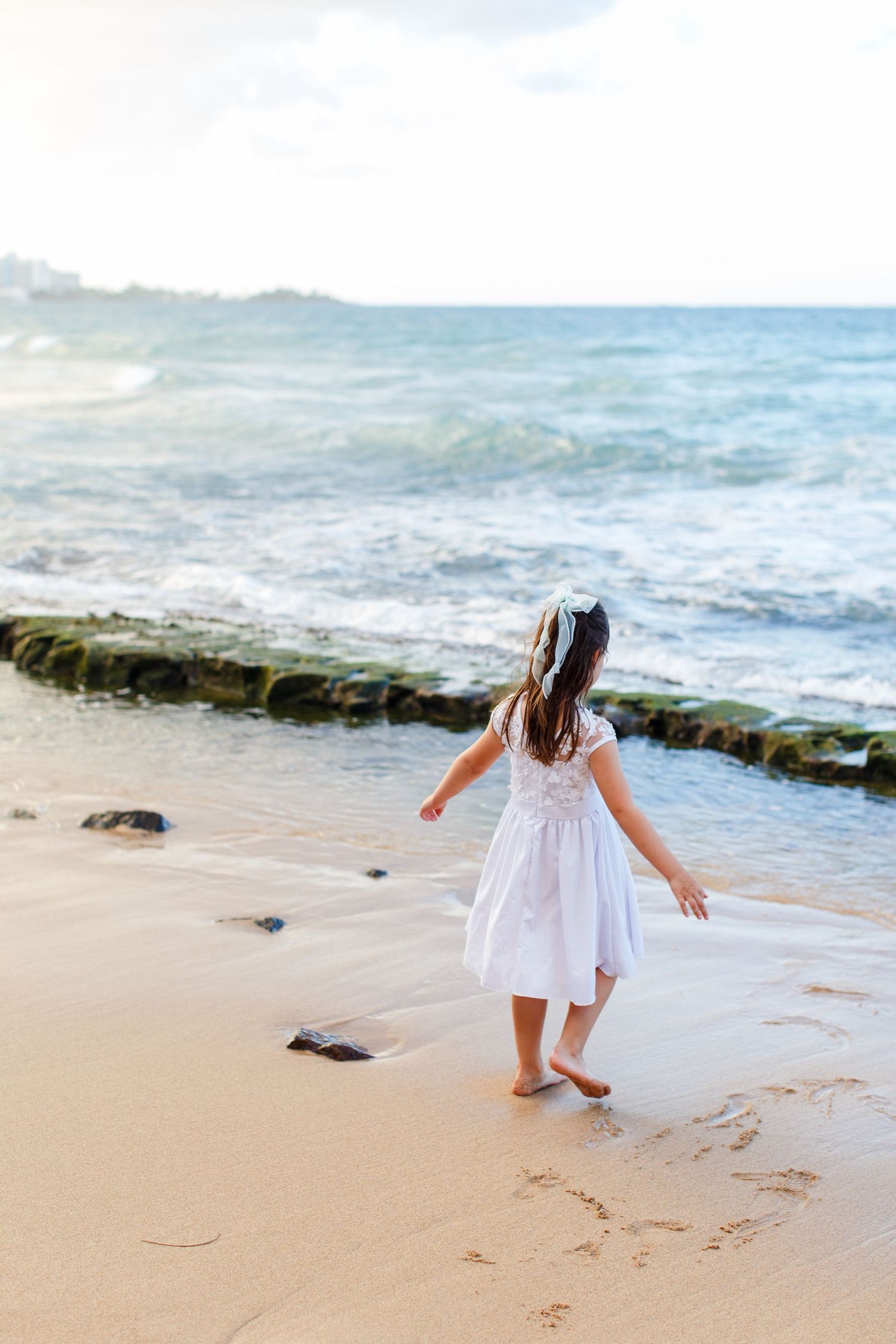 Portrait of a girl on the beach. San Juan, Puerto Rico.
