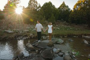 Engagement session in the Southern Utah mountains captured by a film photographer