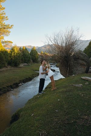 Engagement session in the Southern Utah mountains captured by a film photographer