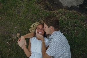 Engagement session in the Southern Utah mountains captured by a film photographer