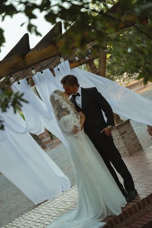 Bride and groom celebrating at The Bentley House in St. George, Utah
