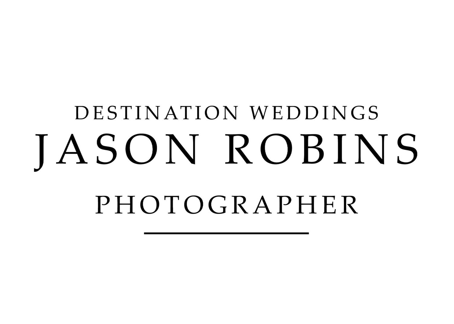Elegant minimalist text logo design for destination wedding photographer Jason Robins. 2025 NZIPP IRIS Wedding Photographer of the Year.