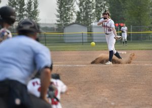 Softball action