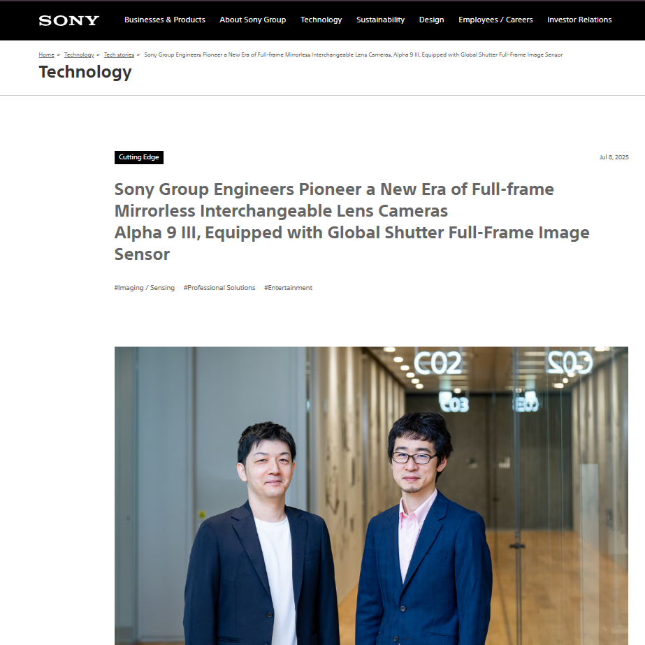 Sony engineers showcase their new full-frame mirrorless interchangeable lens camera technology at press event.