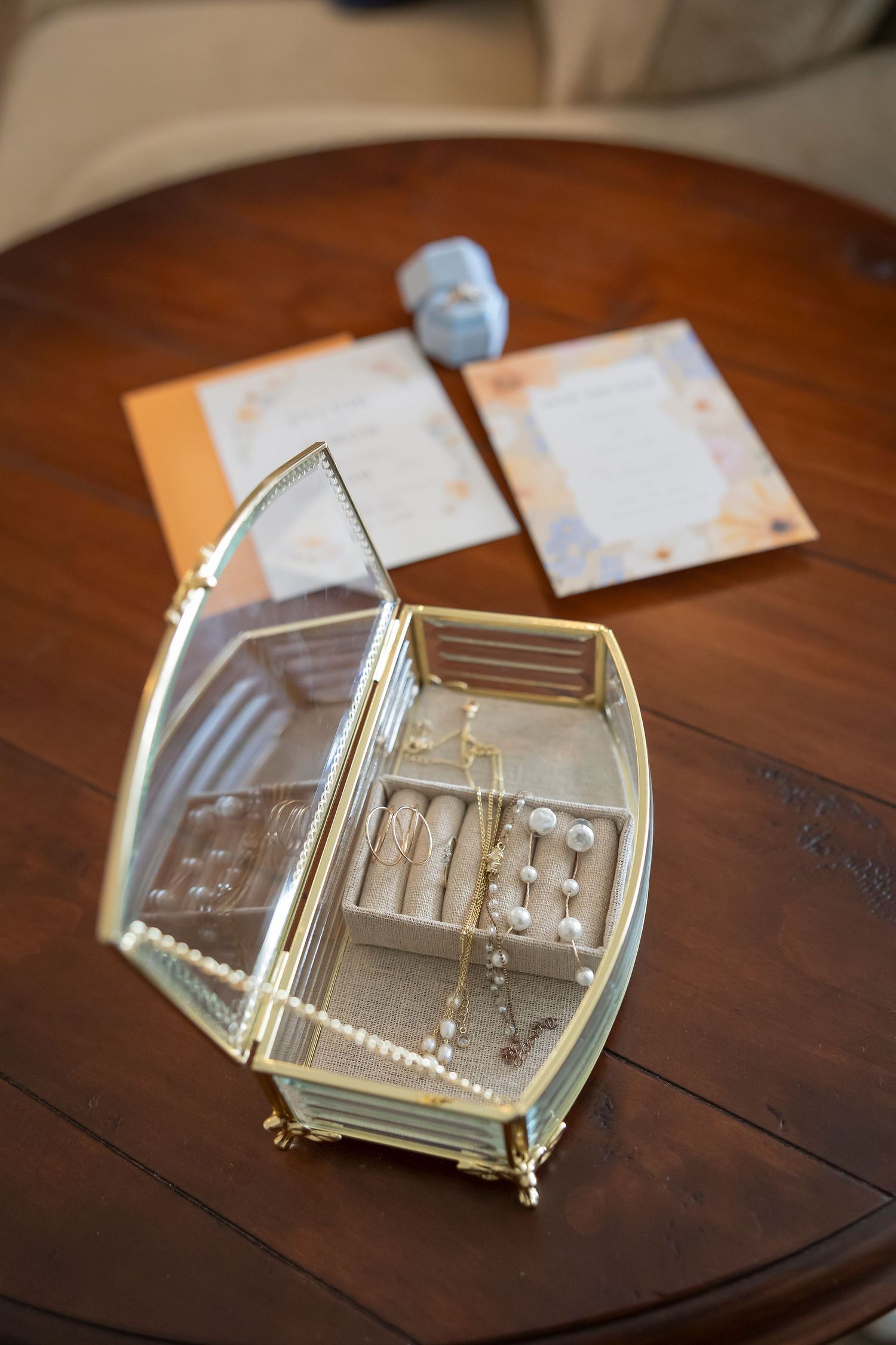 lay flat of wedding details