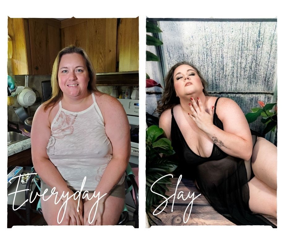 Everyday to Slay transformation for a Luxury Boudoir Session with AMG Photography. Indoor Boudoir. Outdoor Boudoir. Studio Boudoir. HMUA.