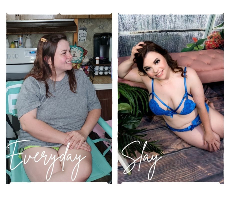 Everyday to Slay transformation for a Luxury Boudoir Session with AMG Photography. Indoor Boudoir. Outdoor Boudoir. Studio Boudoir. HMUA.
