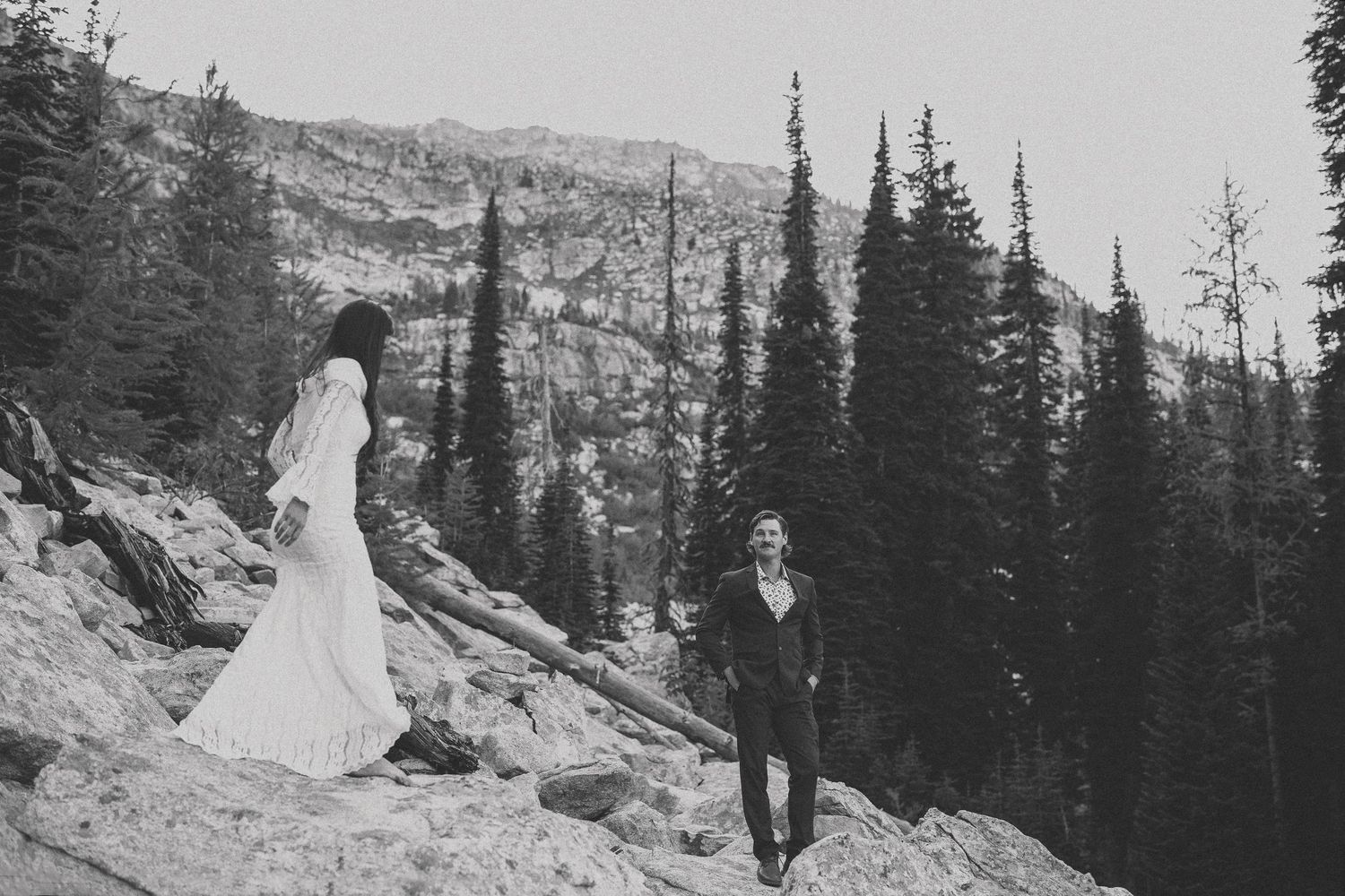 A breathtaking North Idaho mountain elopement, captured at sunset near Sandpoint.
