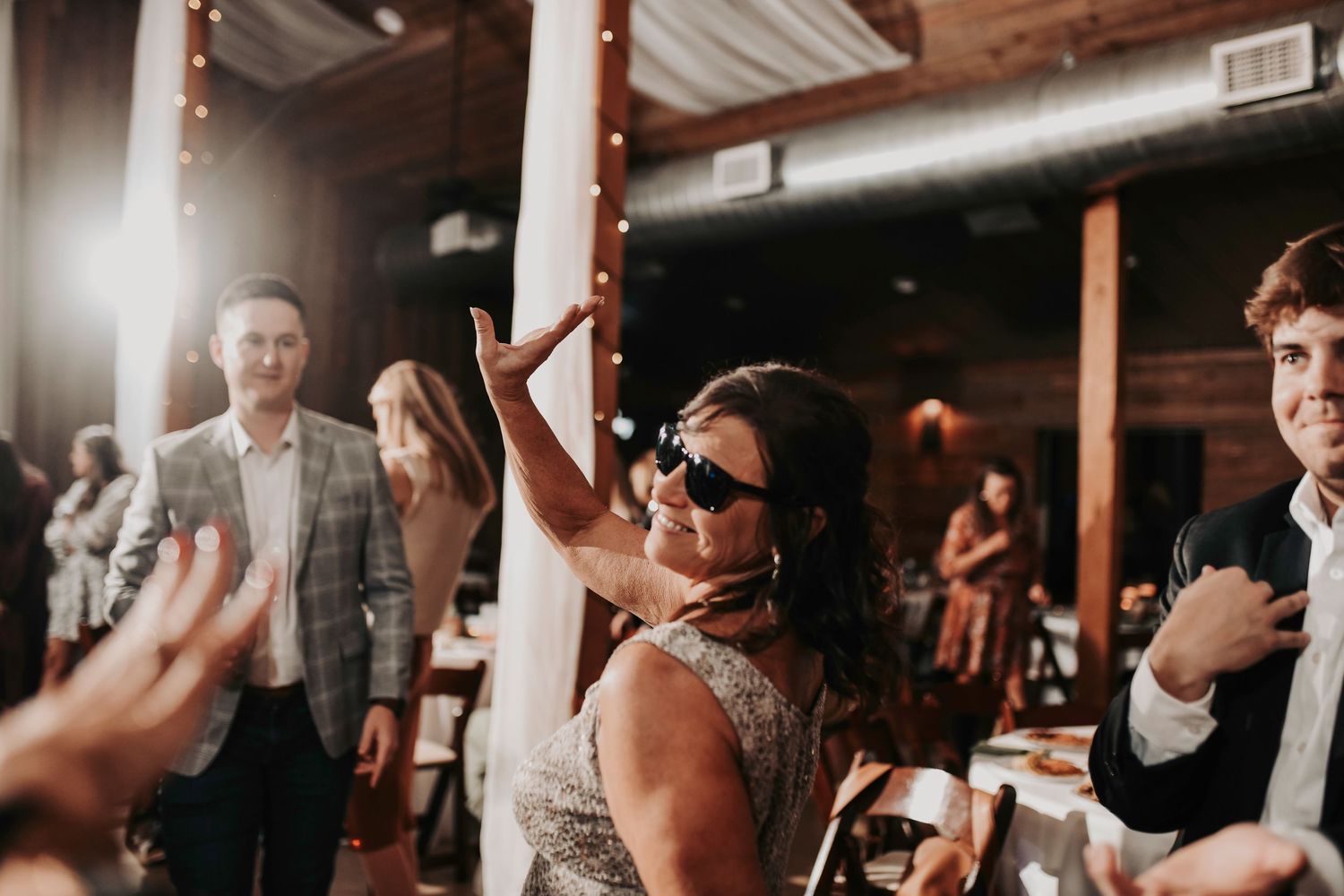 Lively Texas wedding reception with cowboy boots and country vibes