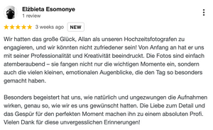 Professionelle Hochzeitsfotograf in der Nähe Berlin 5 Sternen top Bewertung
