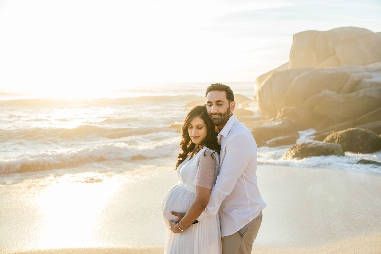 Cape Town Wedding and Engagement Photographer.Maternity shoot  at Clifton , Cape Town captured by Melissa Van Riel Photography