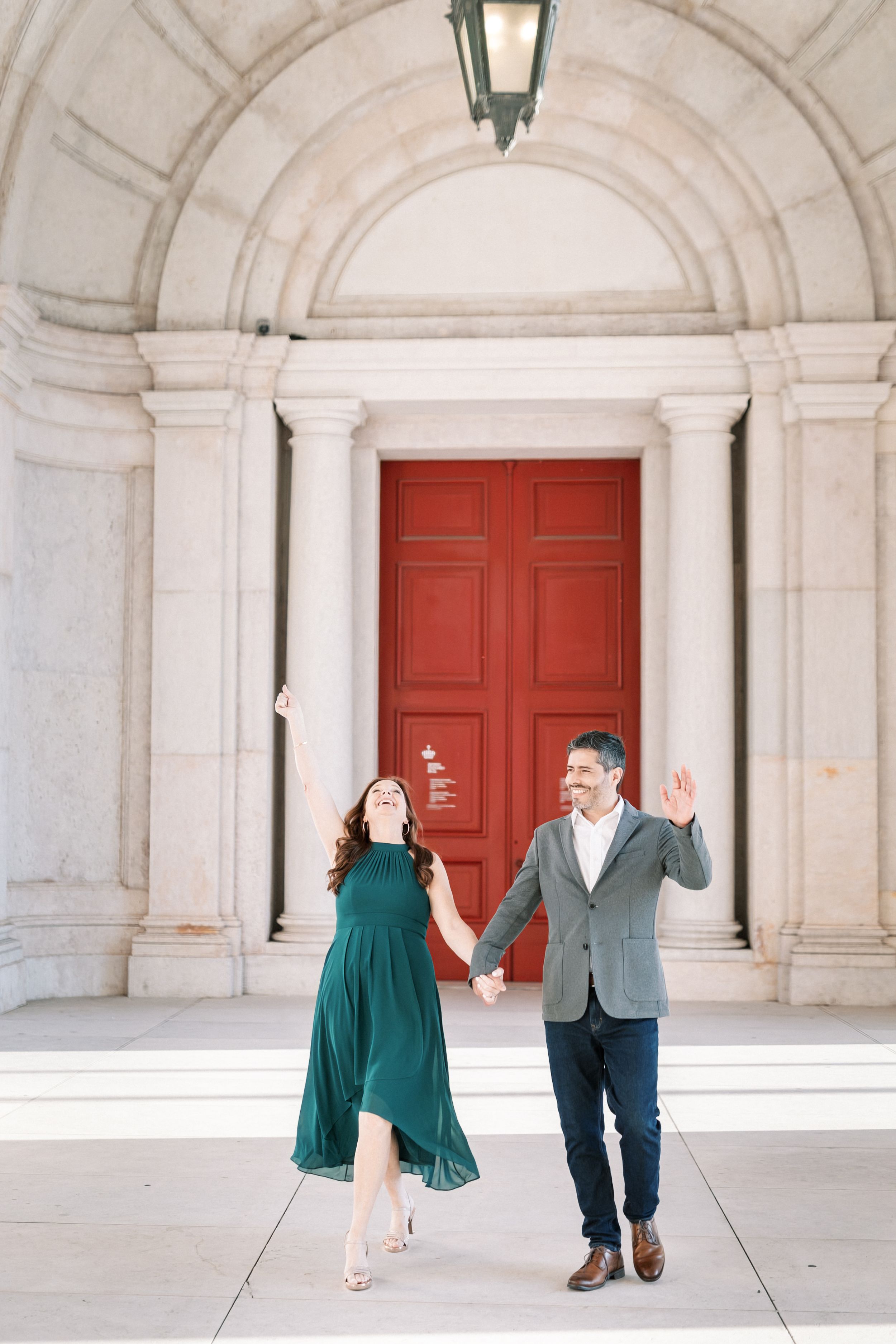 Engagement session Lisbon Portugal historic building