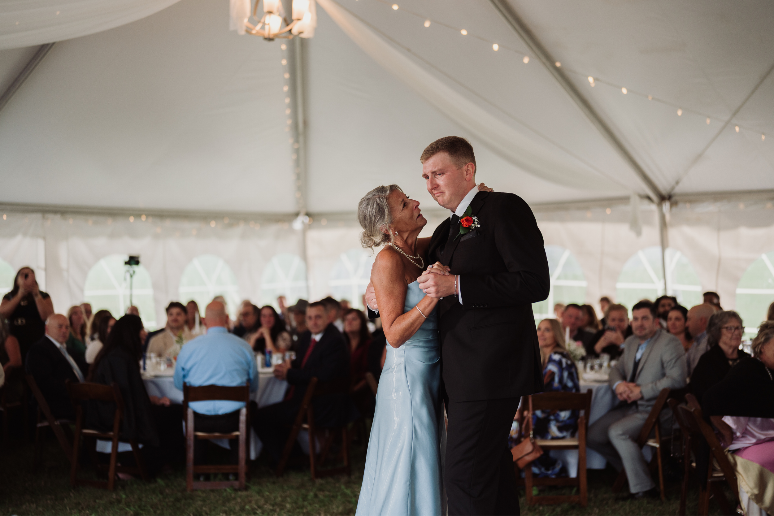 Emotion dance between groom and his mother at Fingerlakes Wedding, NY