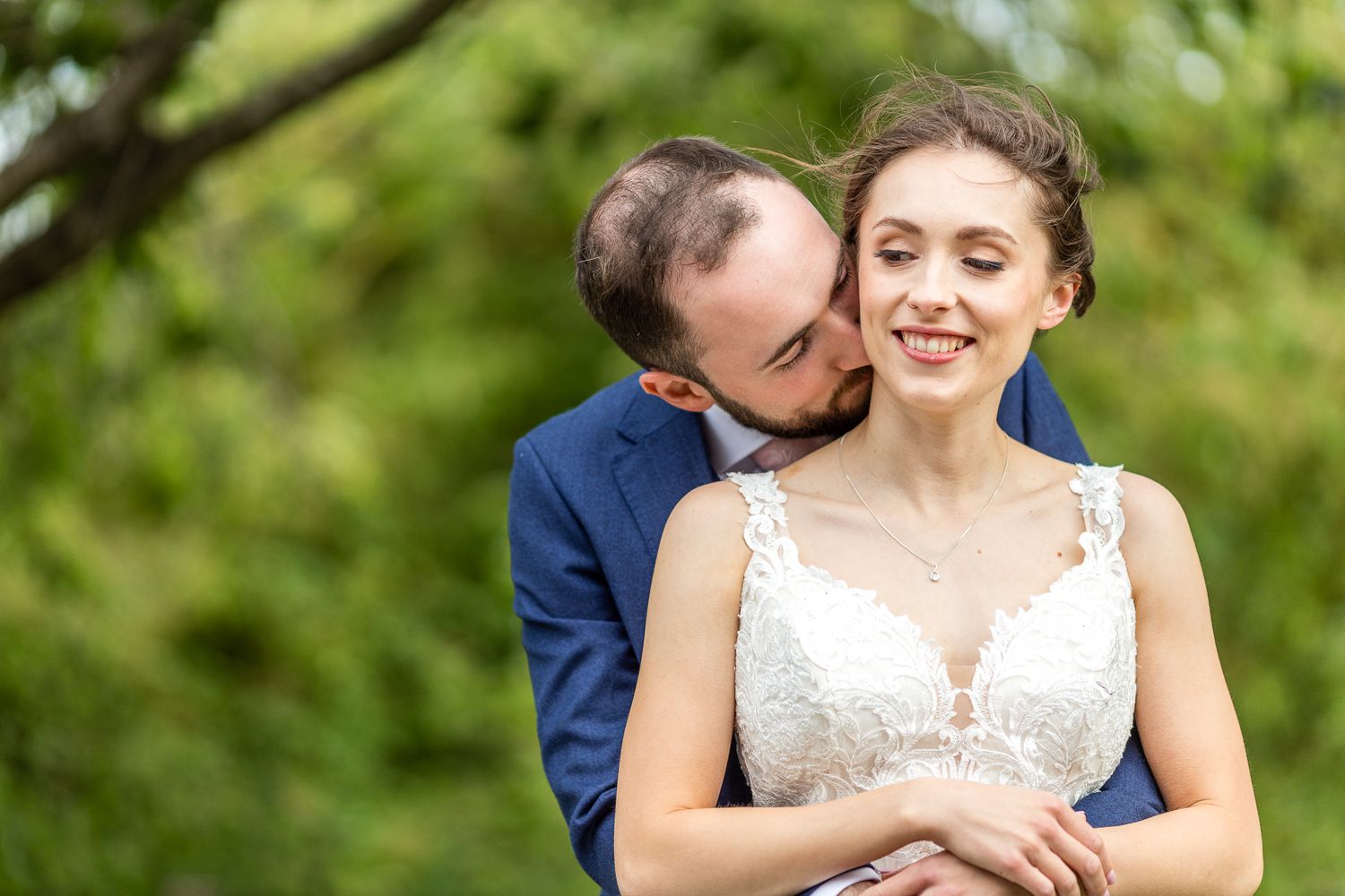 The happiest couple getting married at Cooling Castle Barn in Kent