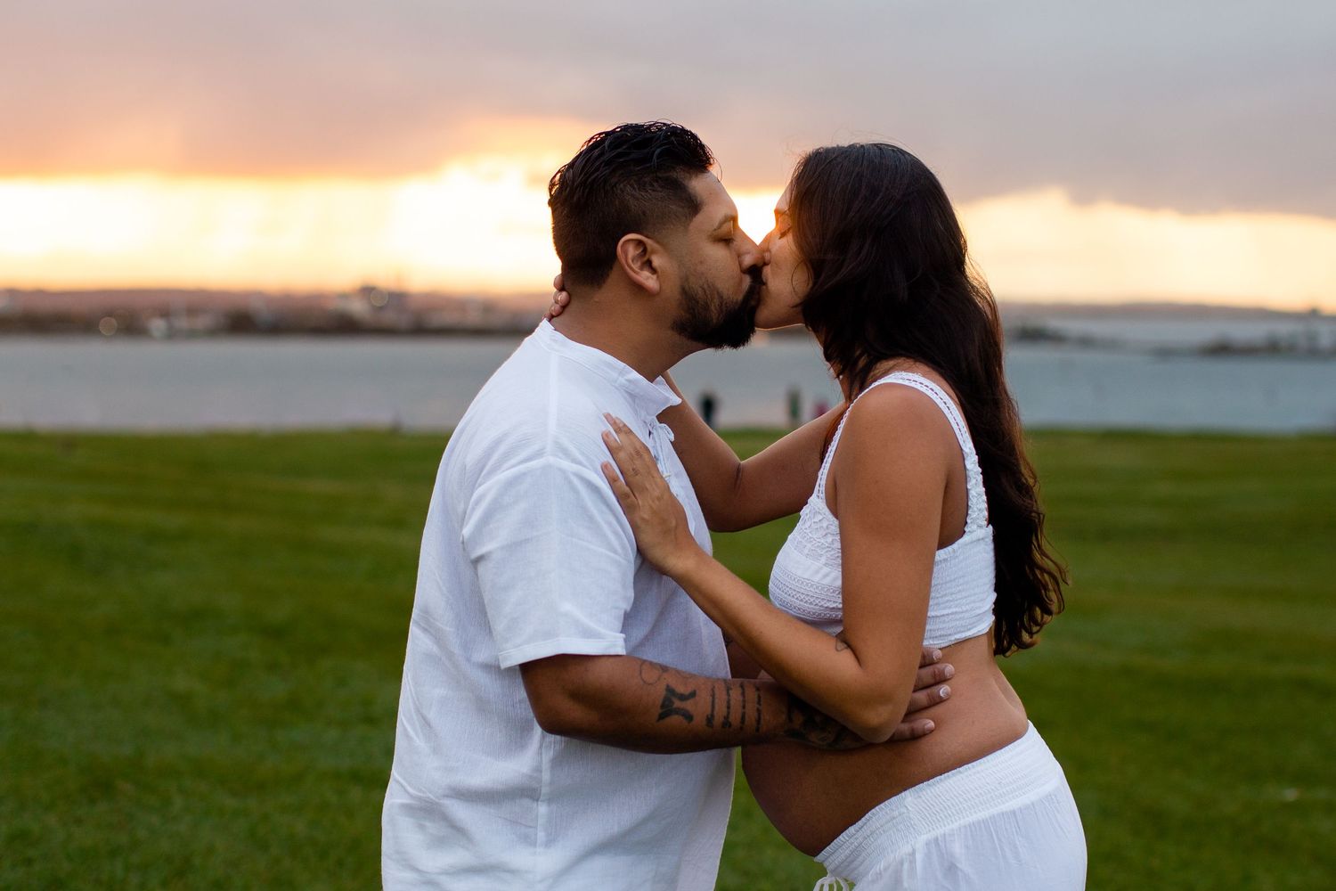 Maternity portrait. Husband and wife. Old San Juan, Puerto Rico.