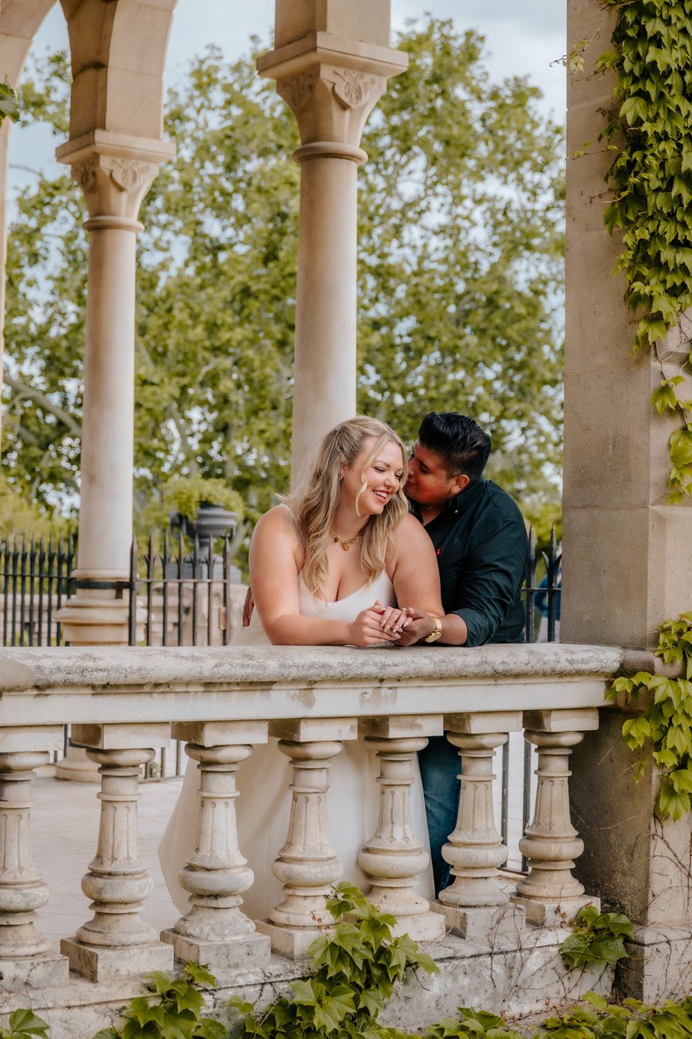 Golden sunlight highlighting Daniel & Chelsea’s engagement moment.