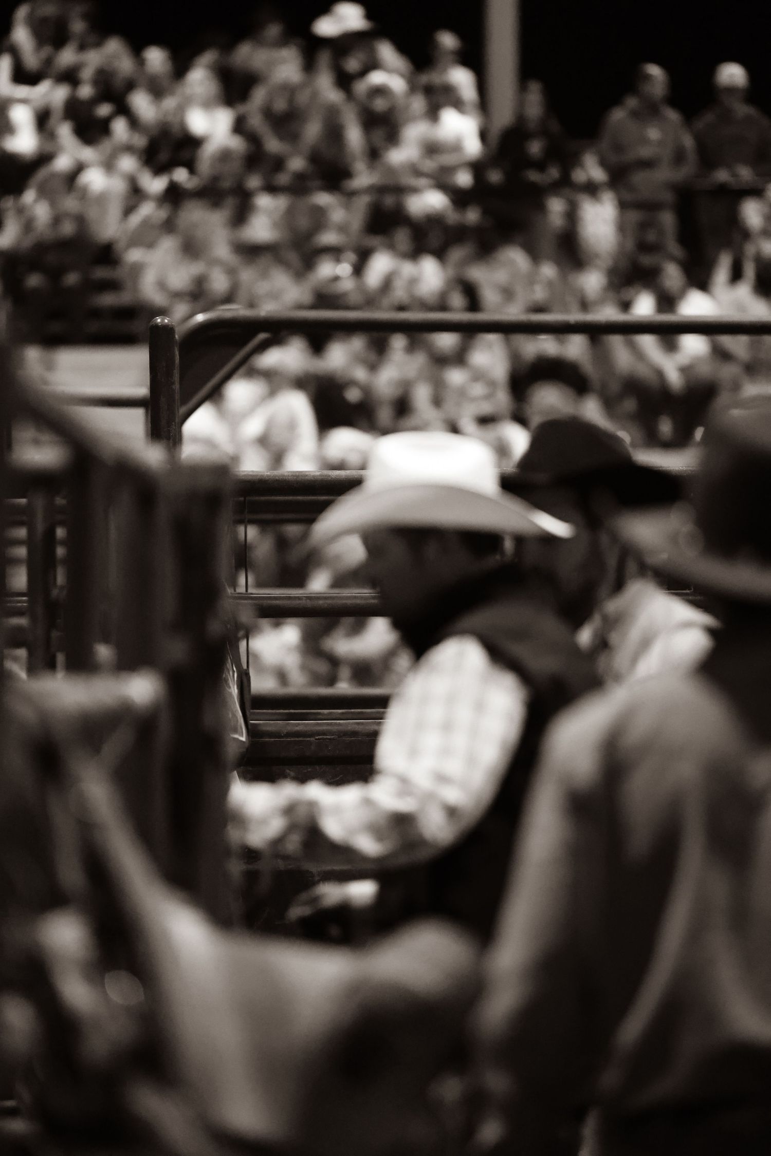 Behind the chutes getting ready for his retirement ride. Bronc Rider