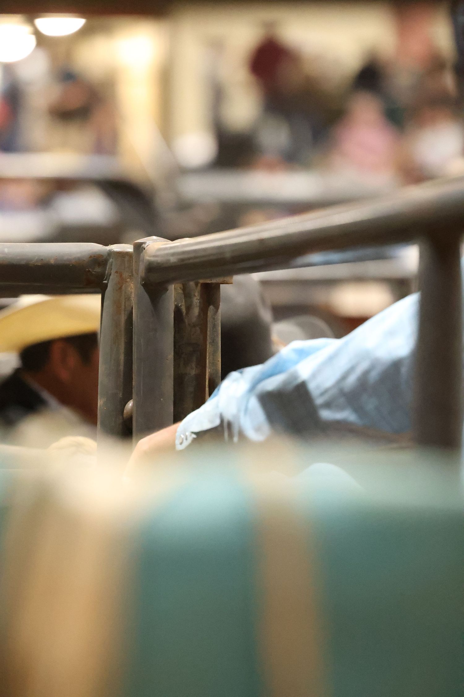 Behind the chutes getting ready for his retirement ride. Bronc Rider