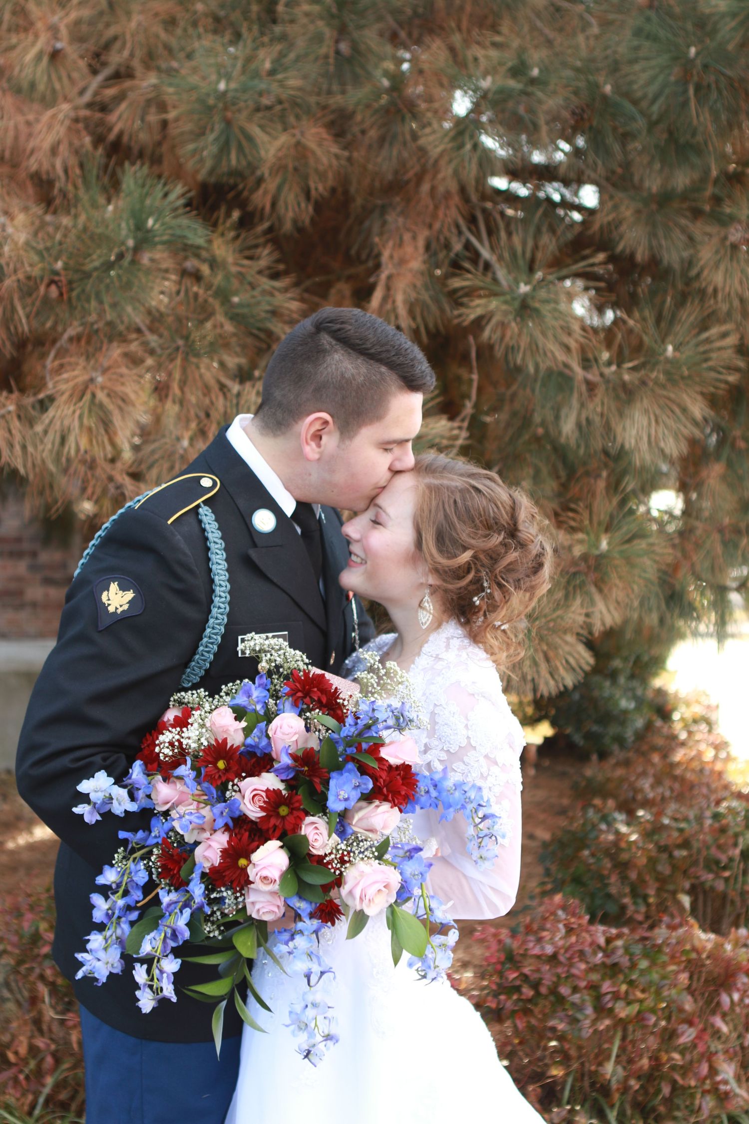 Bride and Groom in Uniform