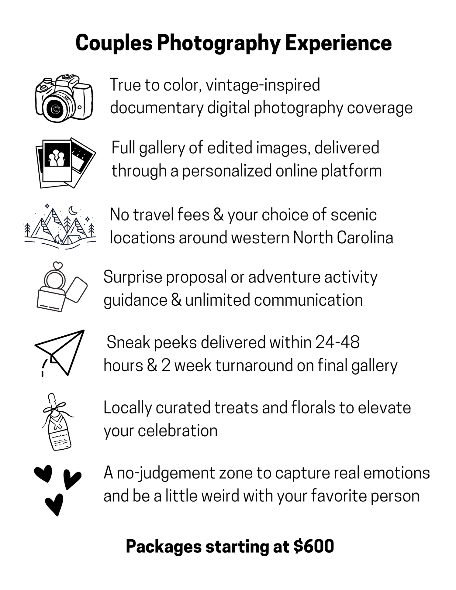 couples adventure photography experience proposal packages photography western north carolina blue ridge mountains