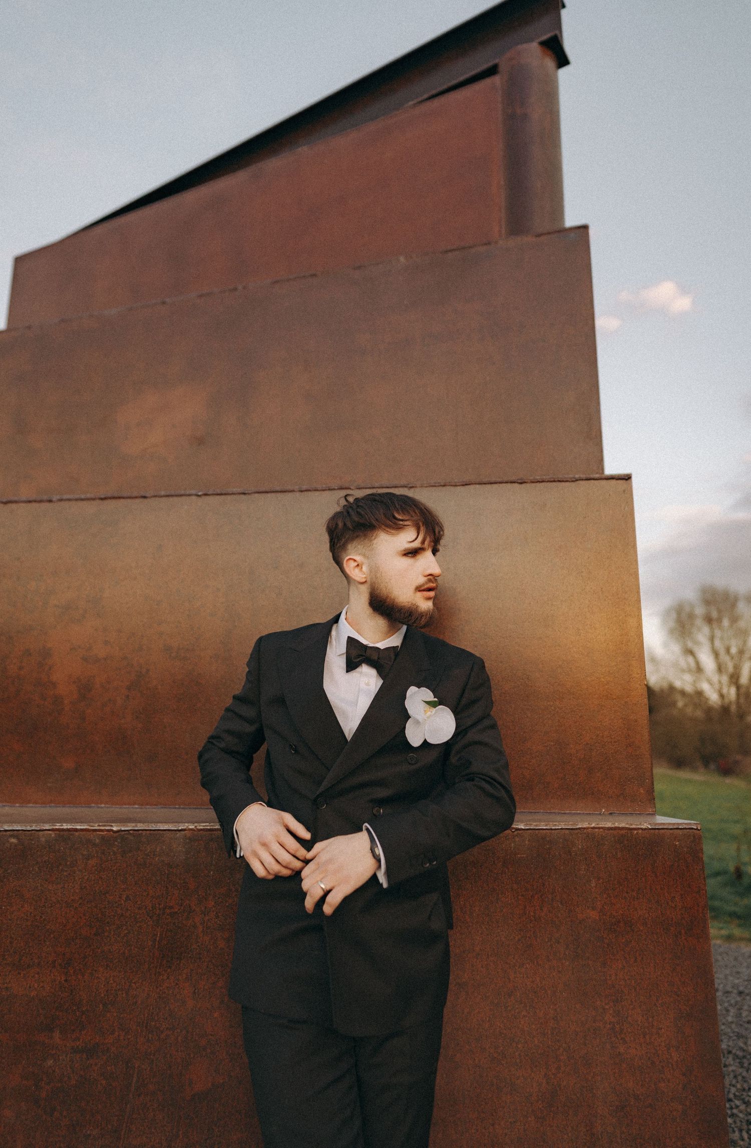 Editorial portrait of groom.